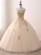 Smart Ball Gowns Ball Gown Prom Dress Champagne Sweetheart Tulle Sleeveless Floor Length Lace Up