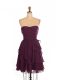 Burgundy Chiffon Zipper Sweetheart Sleeveless Mini Length Vestidos de Damas Ruffled Layers Burgundy Chiffon Zipper Sweetheart Sleeveless Mini Length Vestidos de Damas Ruffled Layers