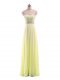 Smart Floor Length Yellow Strapless Sleeveless Zipper