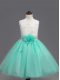 Fabulous Apple Green Scoop Zipper Appliques and Hand Made Flower Flower Girl Dresses Sleeveless