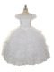 Floor Length White Flower Girl Dress Off The Shoulder Sleeveless Lace Up