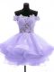 Custom Design Lavender Zipper Prom Evening Gown Lace and Appliques Sleeveless Mini Length