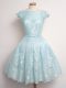 Cap Sleeves Lace Lace Up Dama Dress for Quinceanera