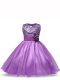 Discount Purple Ball Gowns Sequins and Hand Made Flower Little Girls Pageant Dress Wholesale Zipper Organza Sleeveless Knee Length