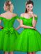 Cap Sleeves Lace and Belt Knee Length Quinceanera Court Dresses