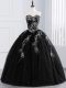 Luxurious Black Sweet 16 Quinceanera Dress Military Ball and Sweet 16 and Quinceanera with Embroidery Sweetheart Sleeveless Lace Up  Luxurious Black Sweet 16 Quinceanera Dress Military Ball and Sweet 16 and Quinceanera with Embroidery Sweetheart Sleeveless Lace Up