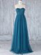 Floor Length Teal Dama Dress Sweetheart Sleeveless Side Zipper