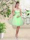 Tulle Lace Up Vestidos de Damas Sleeveless Knee Length Lace and Belt  Tulle Lace Up Vestidos de Damas Sleeveless Knee Length Lace and Belt