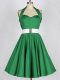 Hot Sale Mini Length Green Damas Dress Halter Top Sleeveless Lace Up