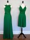Ruching Quinceanera Court Dresses Dark Green Lace Up Sleeveless Floor Length