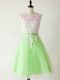 Trendy Lace Up Vestidos de Damas Lace Sleeveless Knee Length
