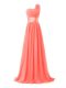Designer Floor Length Empire Sleeveless Watermelon Red Court Dresses for Sweet 16 Lace Up