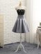 Grey A-line Lace and Appliques Dress for Prom Side Zipper Satin Sleeveless Mini Length