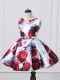 Multi-color Sleeveless Pattern and Belt Mini Length Toddler Flower Girl Dress