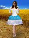 Suitable Taffeta V-neck Long Sleeves Zipper Embroidery Prom Dresses in Blue And White