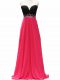 Pink And Black Taffeta Zipper Sweetheart Sleeveless Floor Length Homecoming Dress Beading