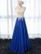 Royal Blue Sleeveless Lace and Appliques Floor Length