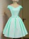 Hot Sale Taffeta Cap Sleeves Knee Length Vestidos de Damas and Belt