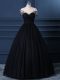 Wonderful Ball Gowns Prom Dress Black Scoop Tulle Short Sleeves Floor Length Side Zipper