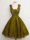 Sumptuous Olive Green Sleeveless Lace Lace Up Quinceanera Court of Honor Dress for Prom and Party and Wedding Party