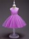 Ball Gowns Little Girls Pageant Dress Wholesale Lilac Scoop Organza Sleeveless Knee Length Zipper