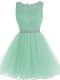 Graceful Apple Green Sweetheart Zipper Beading and Lace and Appliques and Ruffles Evening Dress Sleeveless