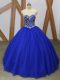 Charming Royal Blue Sleeveless Beading Floor Length 15 Quinceanera Dress