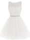 White Scoop Lace Up Beading and Lace and Appliques Homecoming Dress Sleeveless
