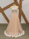Inexpensive Champagne Zipper Scoop Beading and Lace and Appliques Dress for Prom Tulle Sleeveless
