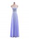 Custom Designed Lavender Empire Beading Prom Evening Gown Zipper Chiffon Sleeveless Floor Length