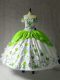 Most Popular Floor Length Ball Gowns Cap Sleeves Multi-color Quinceanera Gowns Lace Up