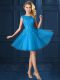Best Selling Bateau Cap Sleeves Tulle Quinceanera Court of Honor Dress Lace and Belt Lace Up