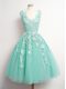 V-neck Sleeveless Tulle Quinceanera Court of Honor Dress Appliques Lace Up