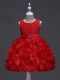 Hot Sale Red Sleeveless Organza Lace Up Little Girls Pageant Dress Wholesale for Wedding Party