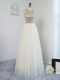 Designer Sleeveless Floor Length Sequins Backless Dama Dress with Light Yellow