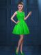 Flirting Tulle Zipper Quinceanera Court Dresses Sleeveless Knee Length Lace and Ruffled Layers
