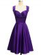 Sumptuous Purple Vestidos de Damas Prom and Party and Wedding Party with Ruching Straps Sleeveless Lace Up
