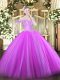 Lilac Lace Up Off The Shoulder Beading Quinceanera Dress Tulle Sleeveless
