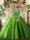 Customized Sleeveless Tulle Floor Length Zipper Sweet 16 Dress in with Beading and Appliques