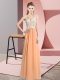 Chiffon Sleeveless Floor Length Prom Gown and Lace