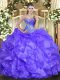Great Floor Length Lavender Vestidos de Quinceanera Sweetheart Sleeveless Lace Up