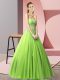 Noble Tulle Lace Up Sweetheart Sleeveless Floor Length Prom Dresses Beading