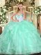 Stylish Floor Length Apple Green Quinceanera Dresses Sweetheart Sleeveless Lace Up