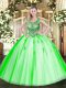 Latest Tulle Lace Up Scoop Sleeveless Floor Length 15 Quinceanera Dress Beading