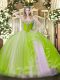 Ball Gowns Quinceanera Dresses Yellow Green Sweetheart Tulle Sleeveless Floor Length Lace Up