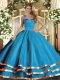 Modest Baby Blue Tulle Lace Up Ball Gown Prom Dress Sleeveless Floor Length Ruffled Layers  Modest Baby Blue Tulle Lace Up Ball Gown Prom Dress Sleeveless Floor Length Ruffled Layers