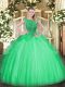 Fabulous Floor Length Ball Gowns Sleeveless Apple Green Sweet 16 Dress Zipper