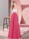 Extravagant Coral Red Sleeveless Beading Floor Length Homecoming Dress