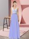 Superior Lavender Sleeveless Floor Length Beading Backless Prom Dresses