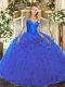Long Sleeves Lace and Ruffles Lace Up Quinceanera Gowns Long Sleeves Lace and Ruffles Lace Up Quinceanera Gowns